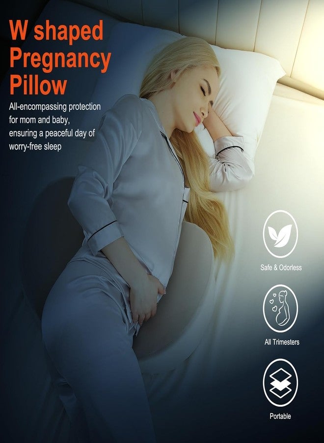 WEIKA Pregnancy Wedge Pillows for Sleeping, Memory Foam Pregnancy Body Pillow for Pregnant Women, Support for Belly, Back, HIPS, Maternity Pillow with Detachable & Adjustable Pillow Cover (Light Grey) - Image 4